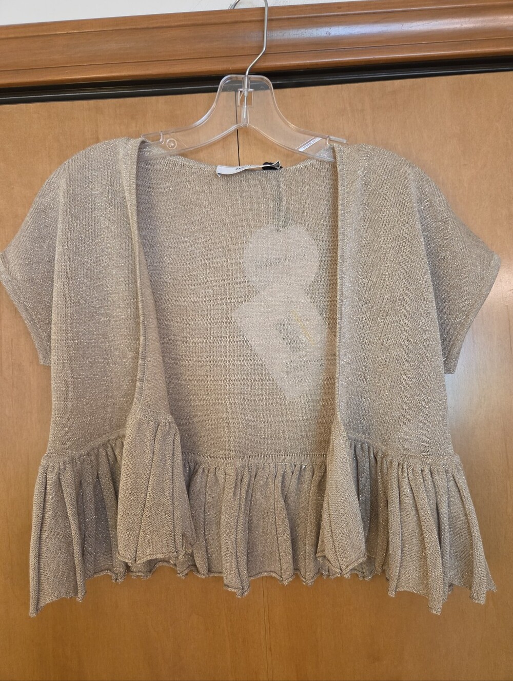 Blugirl By Blumarine Gold Metallic Knit Shrug/Vest Made‎ In Italy Sz 8 NEW! $408